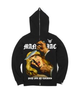 Full Zipup Puff Print Hoodies